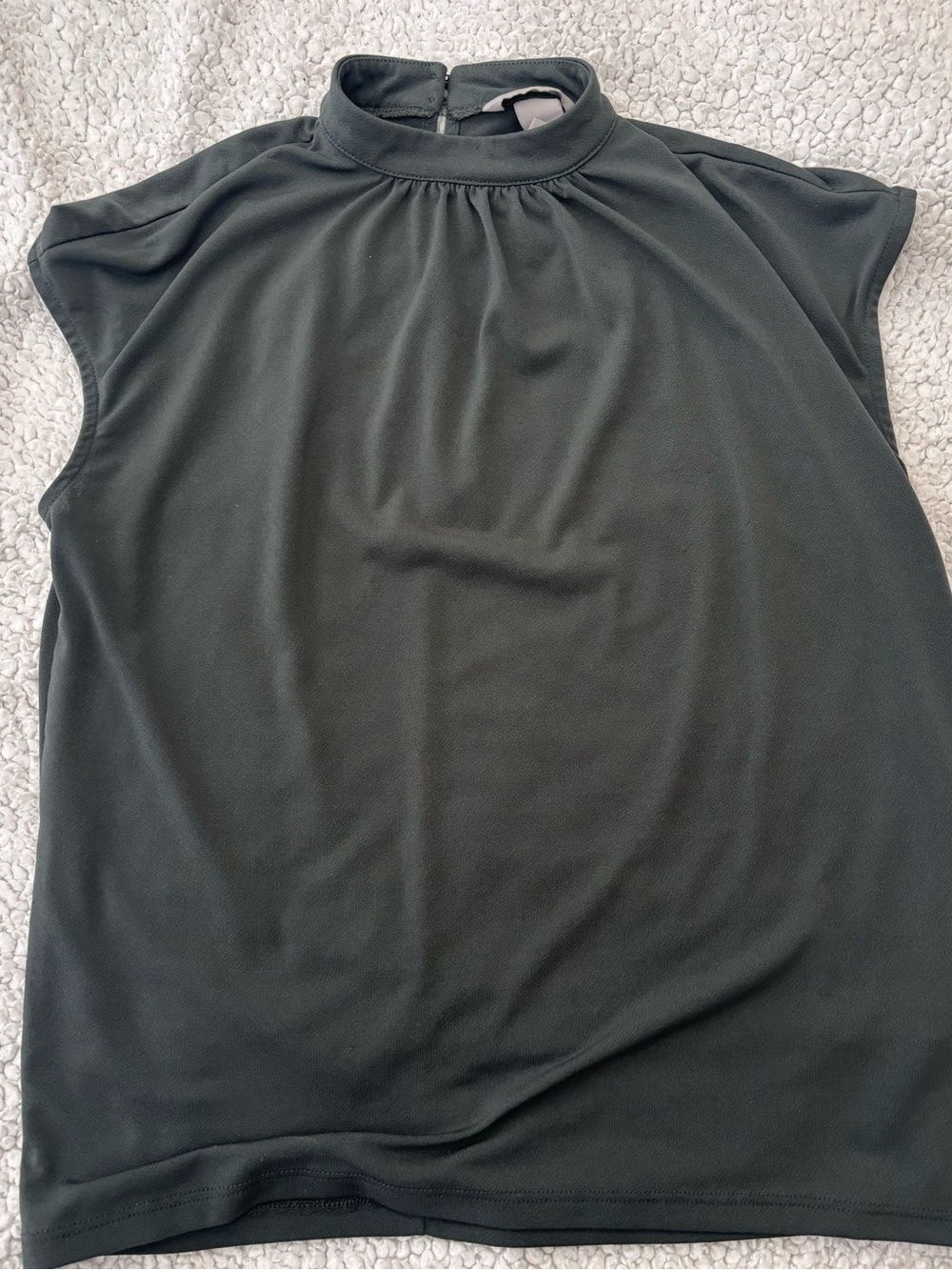 H&M Sleeveless Mock Neck Camisole in Dark Green